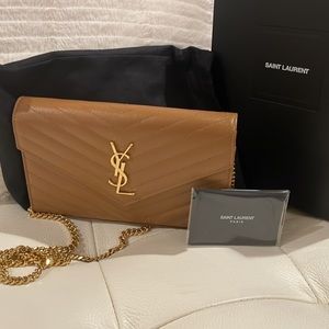 YSL Chain Wallet Bag | Dark Natural